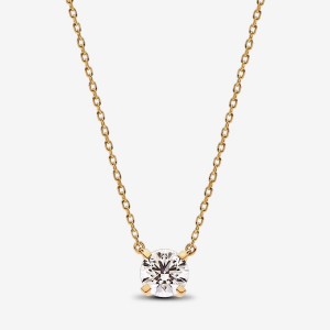 14k Gold Pandora Era Lab-grown Diamond Pendant Necklace | 1.00 Carat Total Weight / 14k Gold Lab Grown Diamond Necklaces | 294-MCXETN