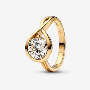 14k Gold Pandora Infinite Lab-grown Diamond Ring | 2.00 Carat Total Weight / 14k Gold Lab Grown Diamond Rings | 460-RFUPGM