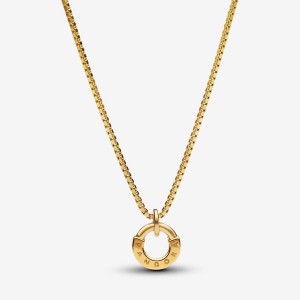 14k Gold Pandora Pandora Signature I-D Collier Pendant & Necklace Pendant Necklaces | 603-DPKGUR