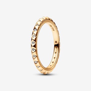 14k Gold-plated unique metal blend Pandora Pandora ME Pyramids Ring Stackable Rings | 816-SBVZKP