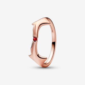 14k Rose gold-plated unique metal blend Pandora Marvel Scarlet Witch Ring Stackable Rings | 934-MOBSUI