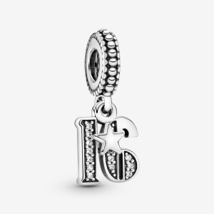 Sterling Silver Pandora 16th Celebration Charm Dangle Charms | 029-ZJFVPR