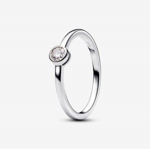 Sterling Silver Pandora Era Lab-grown Diamond Bezel Ring | 0.15 Carat Total Weight / Sterling Silver Lab Grown Diamond Rings | 620-OCWVUD