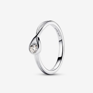 Sterling Silver Pandora Infinite Lab-grown Diamond Ring | 0.15 Carat Total Weight / Sterling Silver Lab Grown Diamond Rings | 568-TQXSLF