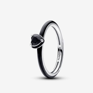 Sterling Silver Pandora Pandora ME Black Chakra Heart Ring Heart & Promise Rings | 273-XHQGNI