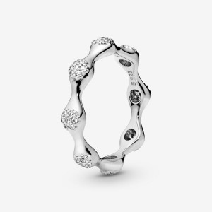 Sterling Silver Pandora Pavé Modern LovePods Ring - FINAL SALE Rings | 381-JKHTMU