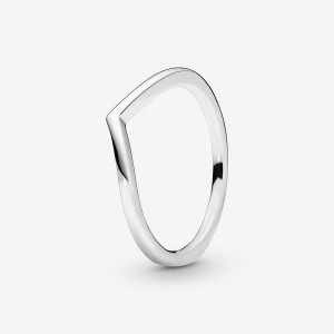 Sterling Silver Pandora Polished Wishbone Ring Stackable Rings | 024-KTMJYZ