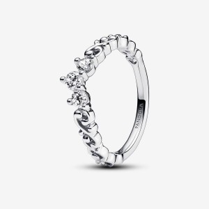 Sterling Silver Pandora Regal Swirl Tiara Ring Stackable Rings | 203-WAEBNU