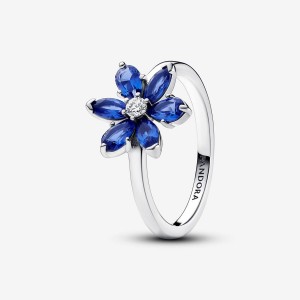 Sterling Silver Pandora Sparkling Blue Herbarium Cluster Ring Statement Rings | 305-JOQESY