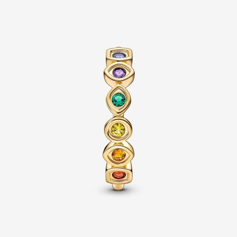 14k Gold-plated unique metal blend Pandora Marvel The Avengers Infinity Stones Ring Statement Rings | 032-UBOMGI