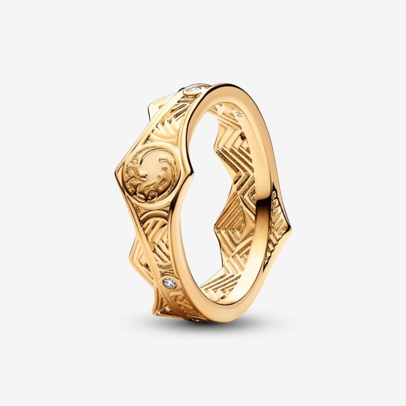 14k Gold-plated unique metal blend Pandora Game of Thrones House of the Dragon Crown Ring Statement Rings | 273-CQMAOE