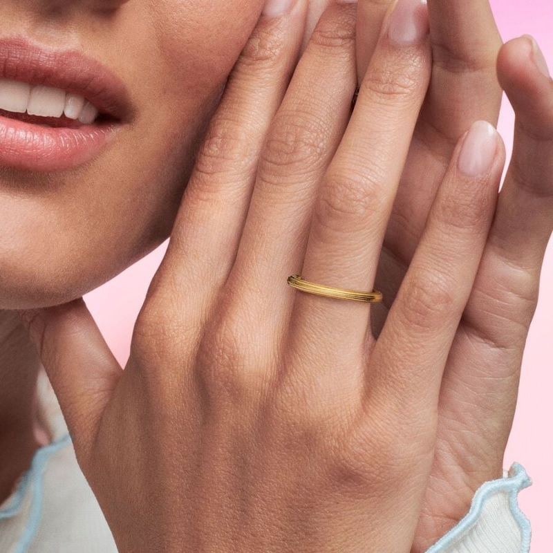 14k Gold-plated unique metal blend Pandora Pandora ME Ring Band Rings | 302-HWCXFK