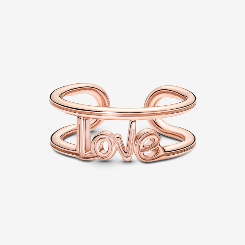 14k Rose gold-plated unique metal blend Pandora Pandora ME Love Open Ring Statement Rings | 650-FTGYWD