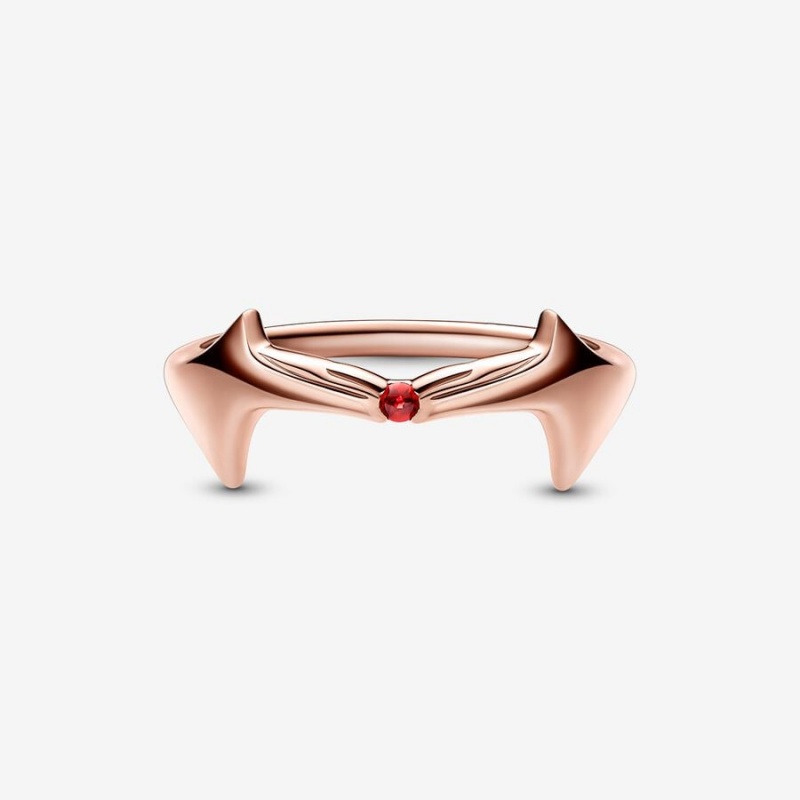 14k Rose gold-plated unique metal blend Pandora Marvel Scarlet Witch Ring Stackable Rings | 934-MOBSUI