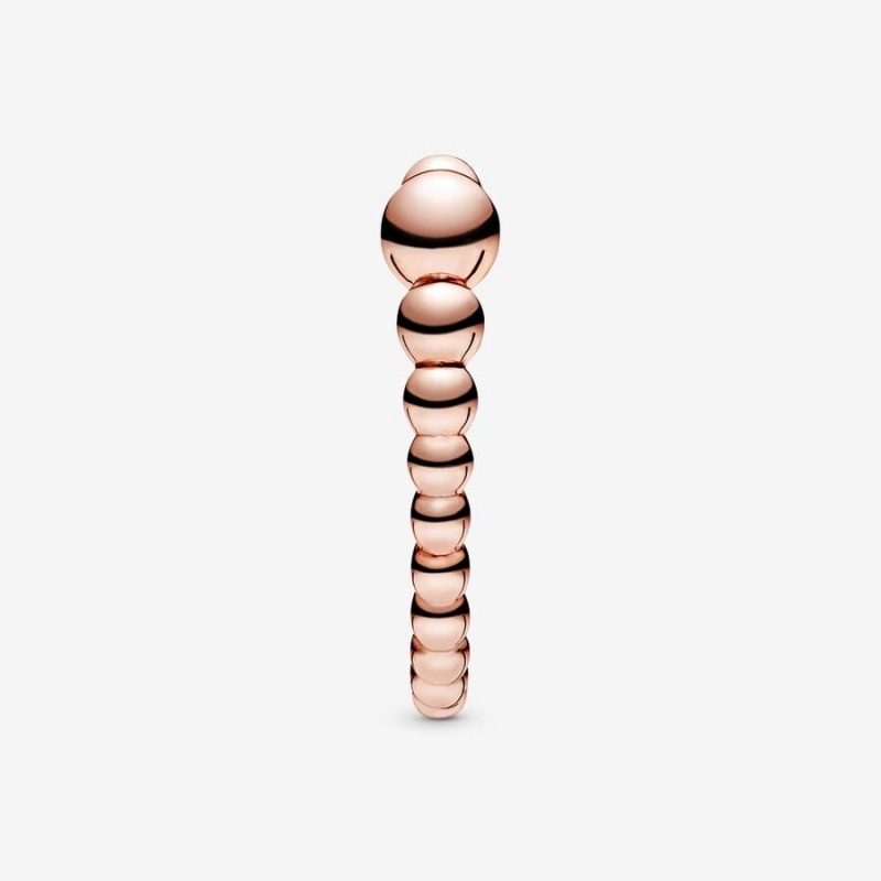 14k Rose gold-plated unique metal blend Pandora String of Beads Ring Stackable Rings | 806-XZHPNR