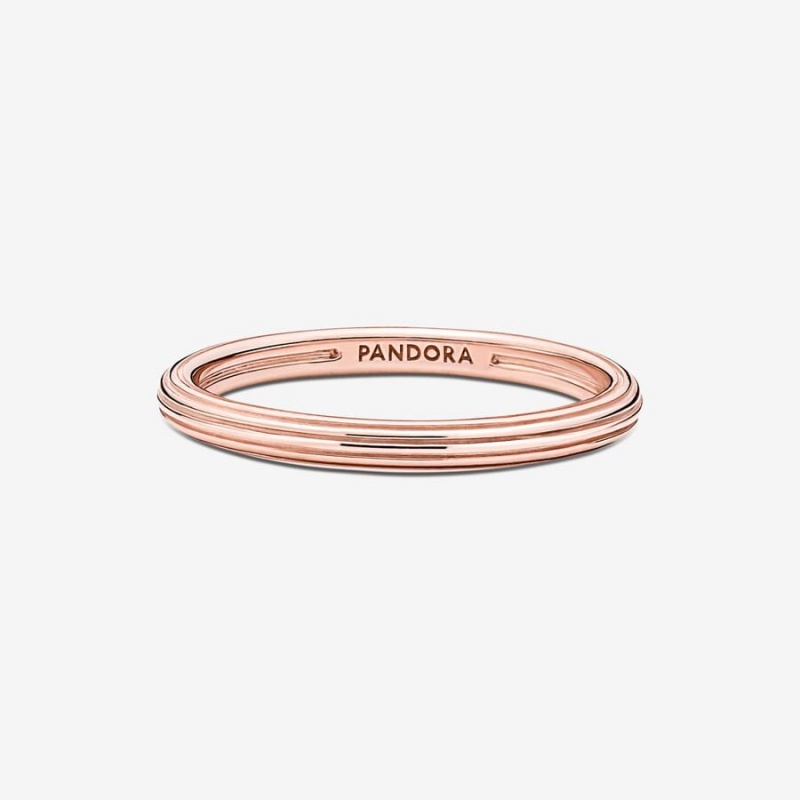 14k Rose gold-plated unique metal blend Pandora Pandora ME Ring Stackable Rings | 910-KRGACT