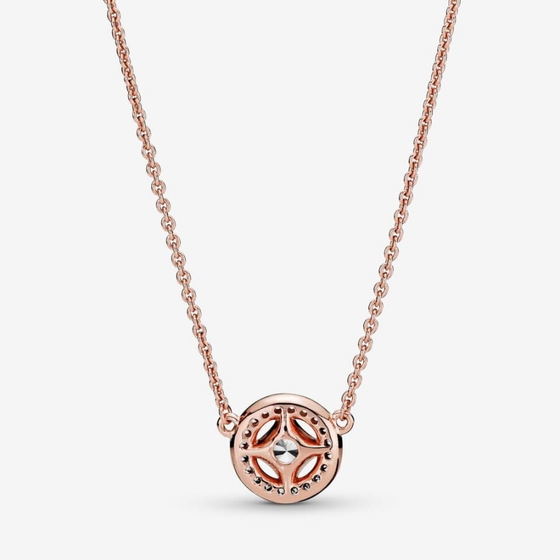 14k Rose gold-plated unique metal blend Pandora Vintage Circle Collier Necklace Pendant Necklaces | 573-OVNBED