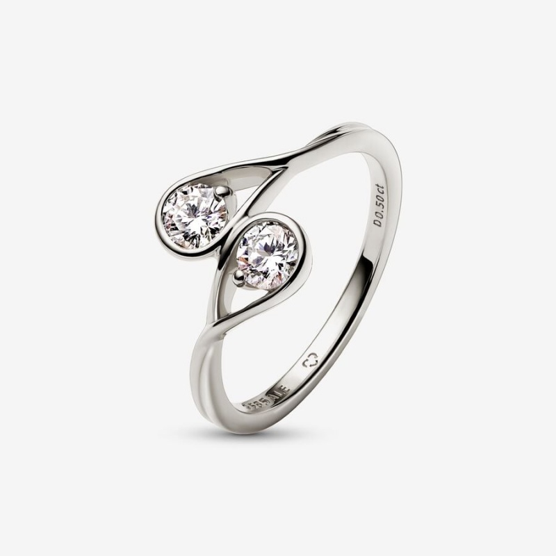 14k White Gold Pandora Infinite Lab-grown Diamond Double Facing Ring | 0.50 Carat Total Weight / 14k White Gold Lab Grown Diamond Rings | 703-ZBEYVA