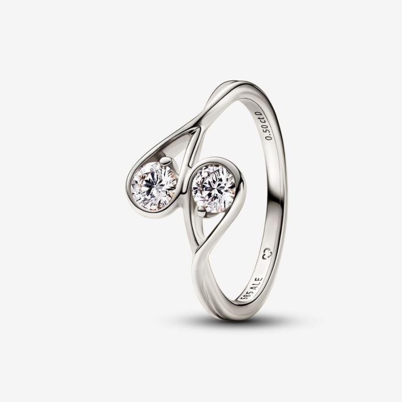 14k White Gold Pandora Infinite Lab-grown Diamond Double Facing Ring | 0.50 Carat Total Weight / 14k White Gold Lab Grown Diamond Rings | 703-ZBEYVA