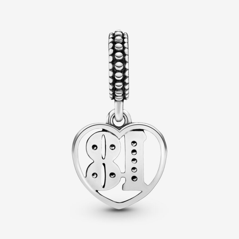 Sterling Silver Pandora 18th Celebration Dangle Charm Dangle Charms | 786-XIWCYF