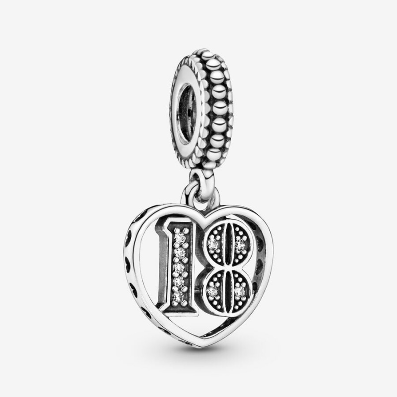 Sterling Silver Pandora 18th Celebration Dangle Charm Dangle Charms | 786-XIWCYF