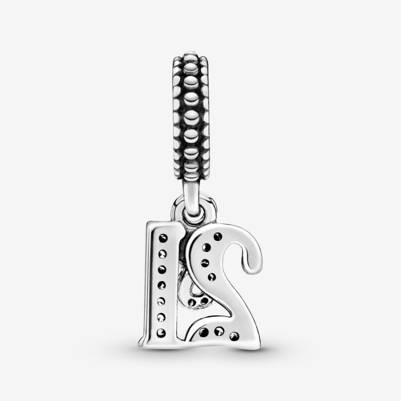 Sterling Silver Pandora 21st Celebration Dangle Charm Dangle Charms | 485-JSLECY