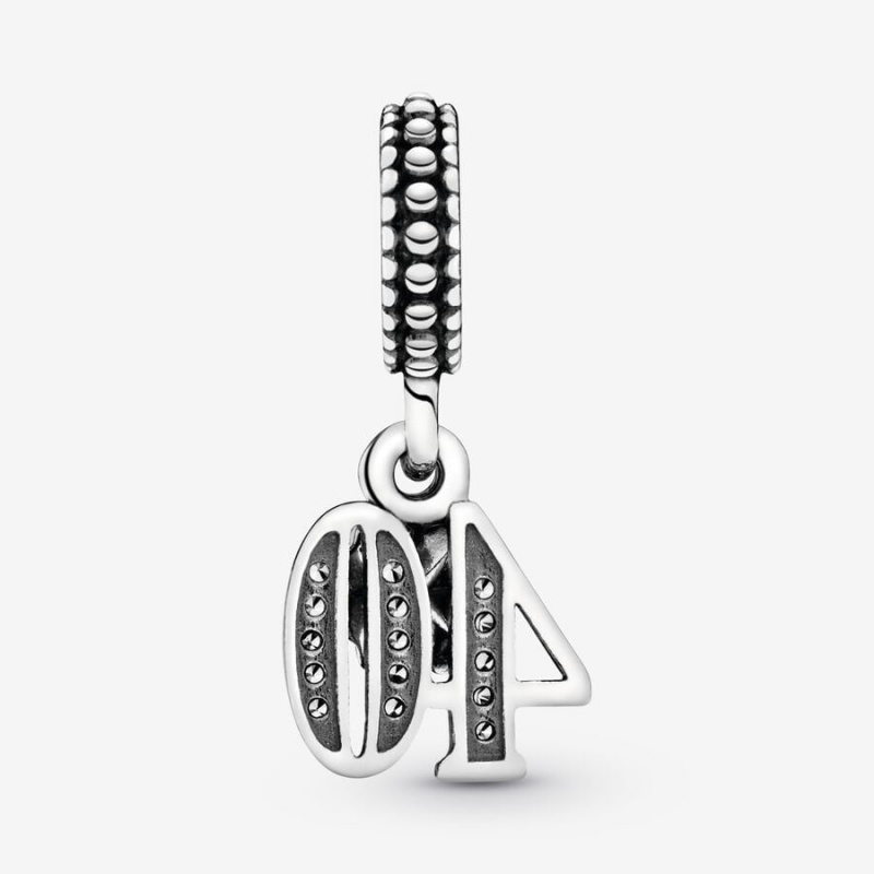 Sterling Silver Pandora 40th Celebration Dangle Charm Dangle Charms | 215-RIHODV