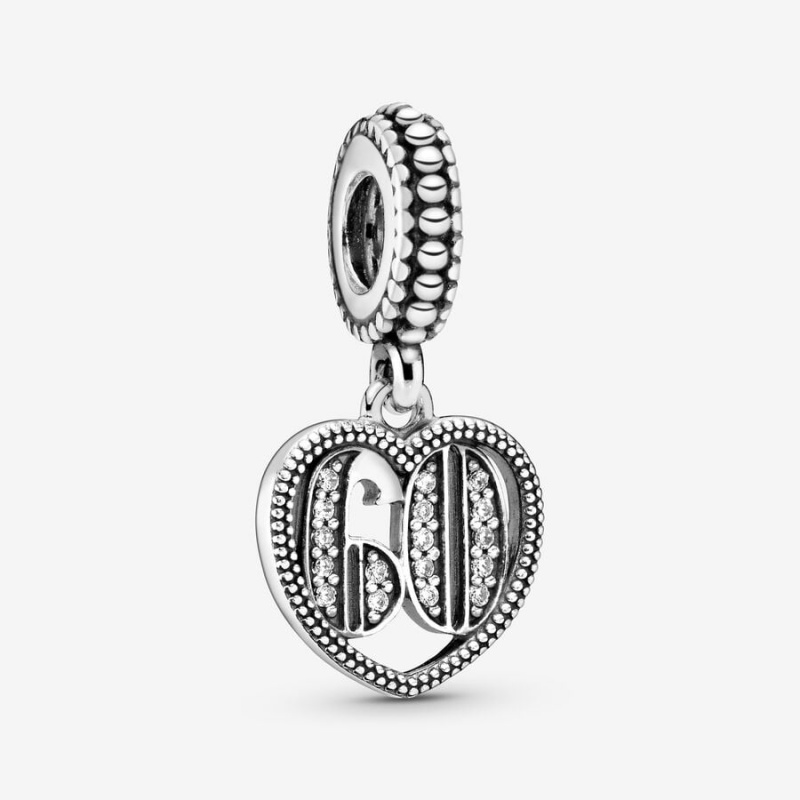 Sterling Silver Pandora 60th Celebration Dangle Charm Dangle Charms | 698-GNTAOR