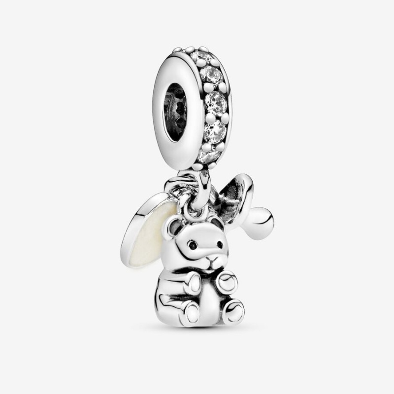 Sterling Silver Pandora Baby Teddy Bear Dangle Charm Dangle Charms | 456-EATFXL