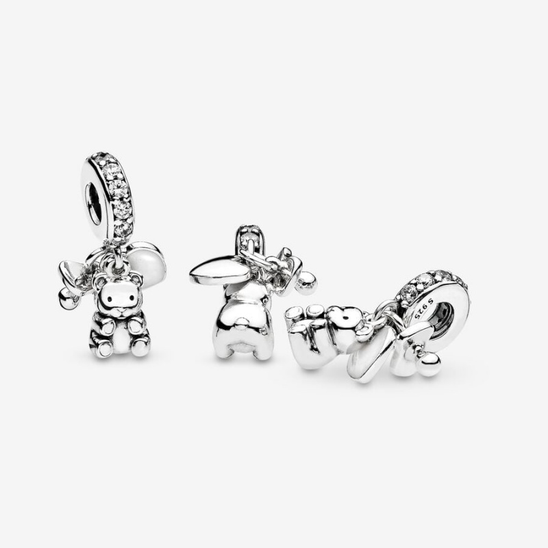 Sterling Silver Pandora Baby Teddy Bear Dangle Charm Dangle Charms | 456-EATFXL