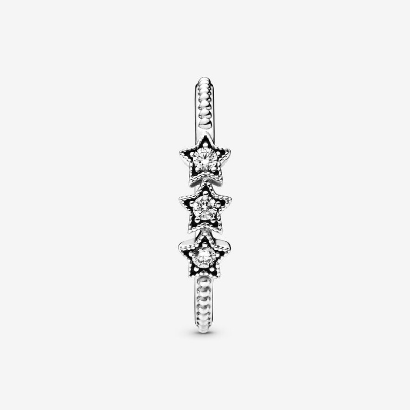 Sterling Silver Pandora Celestial Stars Ring Statement Rings | 694-CDOELQ