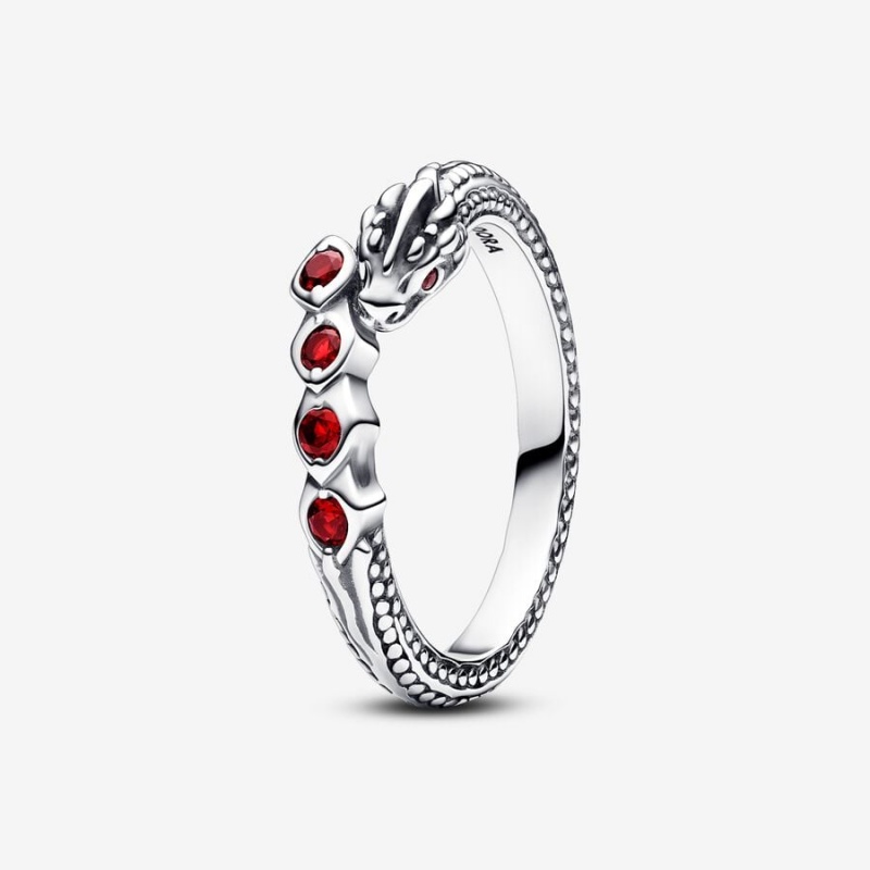 Sterling Silver Pandora Game of Thrones Dragon Sparkling Ring Stackable Rings | 648-CDRLBM