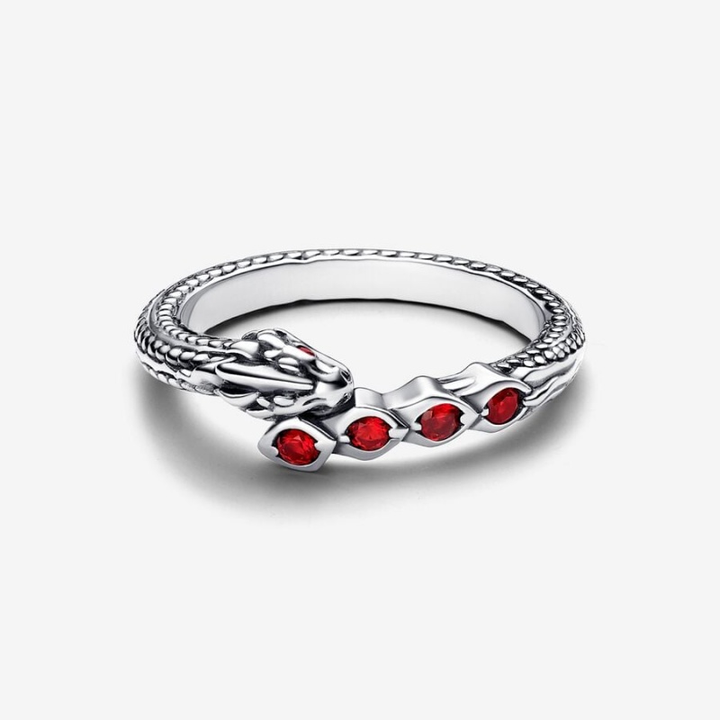 Sterling Silver Pandora Game of Thrones Dragon Sparkling Ring Stackable Rings | 648-CDRLBM