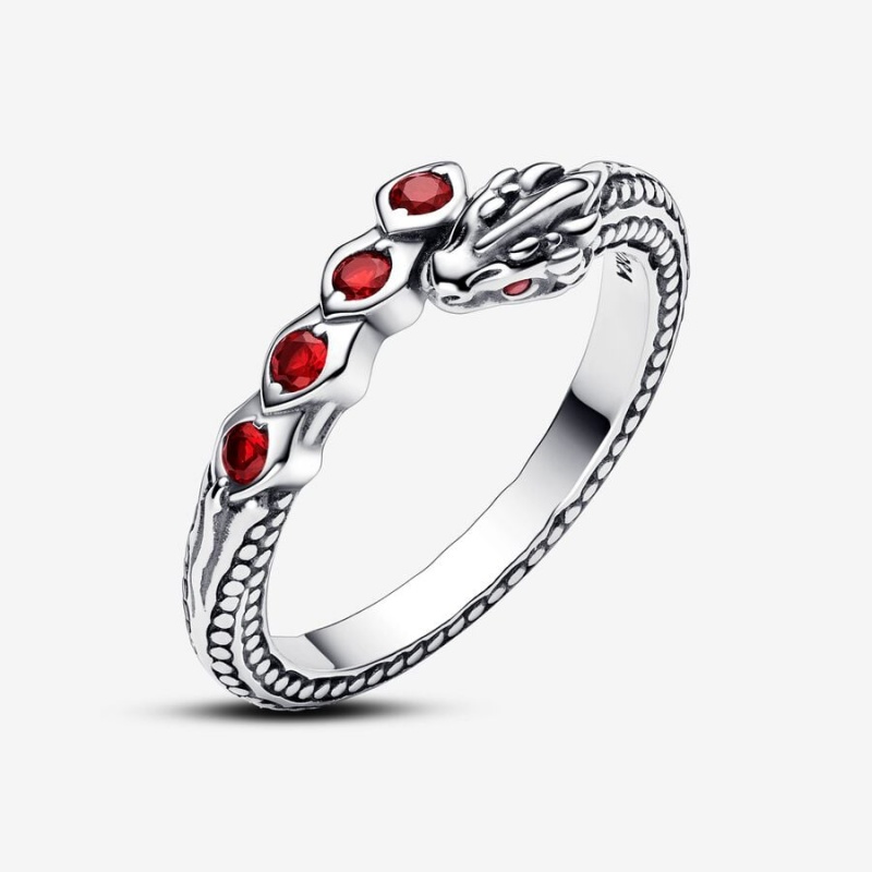 Sterling Silver Pandora Game of Thrones Dragon Sparkling Ring Stackable Rings | 648-CDRLBM