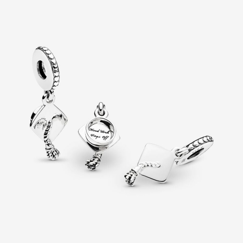 Sterling Silver Pandora Graduation Cap Dangle Charm Dangle Charms | 736-DGNCOE