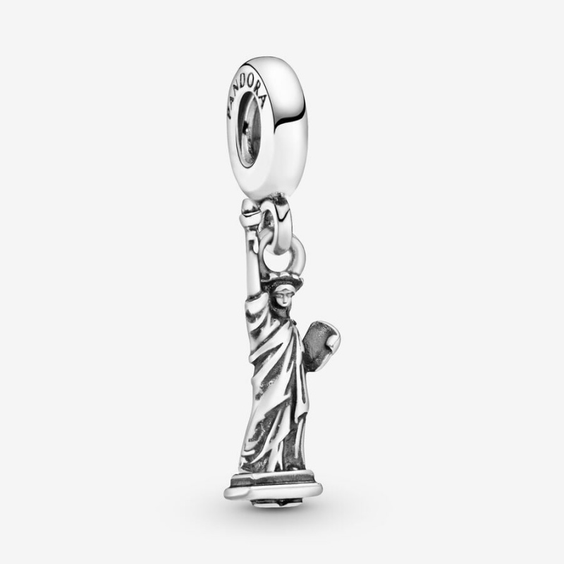 Sterling Silver Pandora New York Statue of Liberty Dangle Charm Dangle Charms | 361-RZEXOG