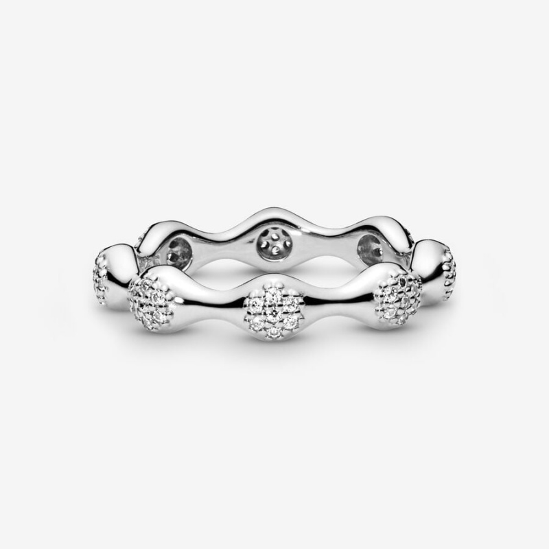 Sterling Silver Pandora Pavé Modern LovePods Ring - FINAL SALE Rings | 381-JKHTMU