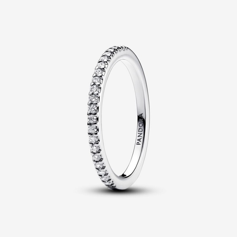 Sterling Silver Pandora Sparkling Band Ring Band Rings | 032-LZDFBV