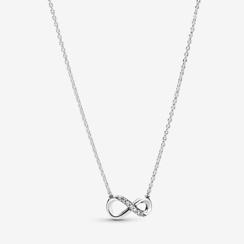 Sterling Silver Pandora Sparkling Infinity Collier Necklace Pendant Necklaces | 306-GIWJTY