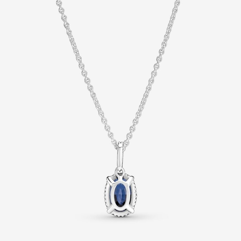 Sterling Silver Pandora Sparkling Statement Halo Pendant Necklace Pendant Necklaces | 295-KNLUAW