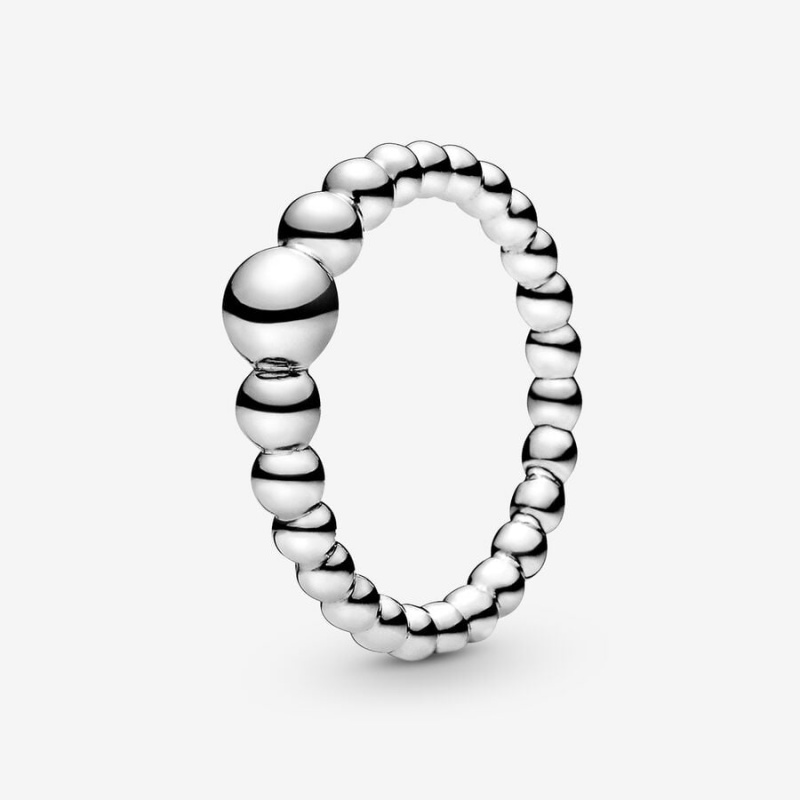 Sterling Silver Pandora String of Beads Ring Stackable Rings | 204-FBNSYX