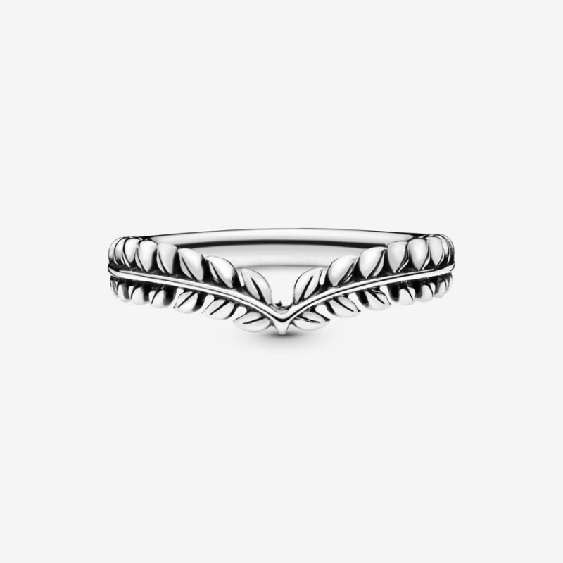 Sterling Silver Pandora Wheat Grains Wishbone Ring Stackable Rings | 028-RVOABZ