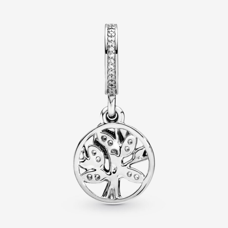 Sterling silver and 14k Gold Pandora Sparkling Family Tree Dangle Charm Dangle Charms | 702-MSOGRB